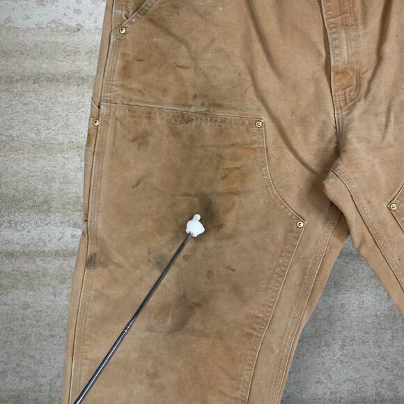 Vintage Carhartt Double Knees Carpenter Pants Tan Union Made in USA Baggy 90s - Picture 9 of 10